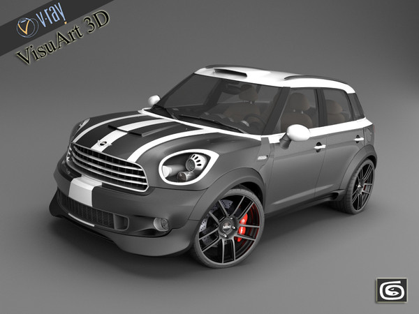 3d materials car - Mini Cooper Countryman custom concept... by VisuArt3D